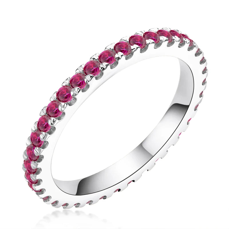 Lnngy anillo plata 925 Sterling Silver Engagement Ring Sparkling Coloful Mini Cubic Zircon Wedding Ring for Women Jewelry Gift