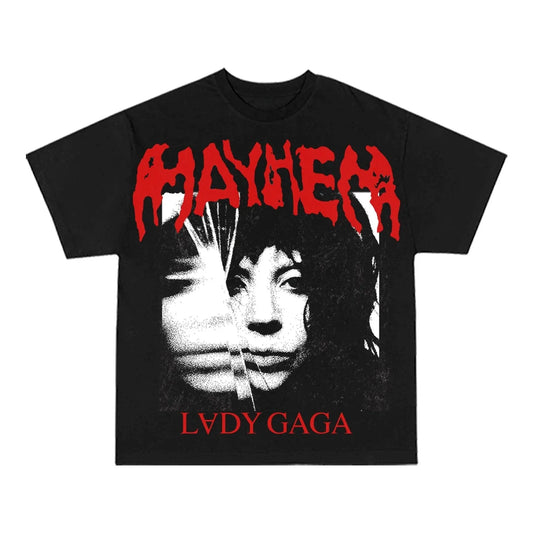 2025 Lady Gaga Mayhem New Album T Shirt Men Women Short Sleeve Cotton Tees Lady Gaga T-shirt Unisex Clothing Y2k Tops Streetwear