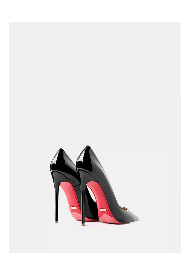 10cm (2) Women’s Patent Leather Pointed-Toe High Heels – 10cm Thin Heel