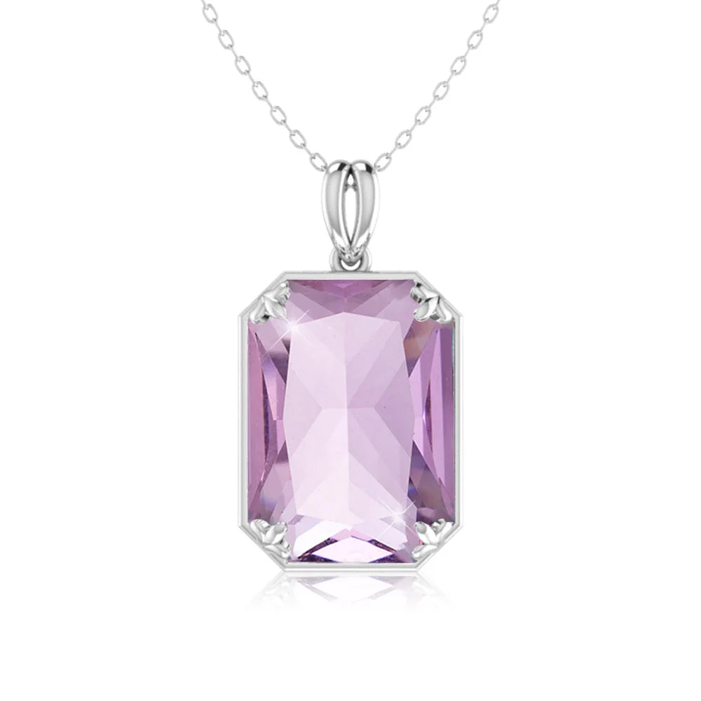 Real 925 Sterling Silver Aquamarine Necklace Pendant Anniversary Banquet Accessories Woman Fine Jewelry 2022 New Without Chain