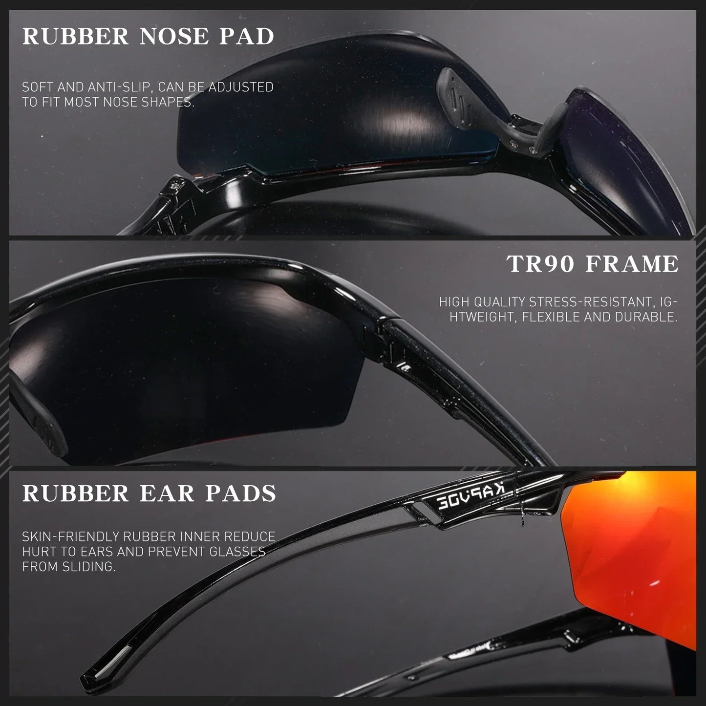 KAPVOE Polarized Cycling Glasses Sunglasses Sports Glasses MTB Glasses Cycling Glasses Men Road Bike for Women Cycle Goggles