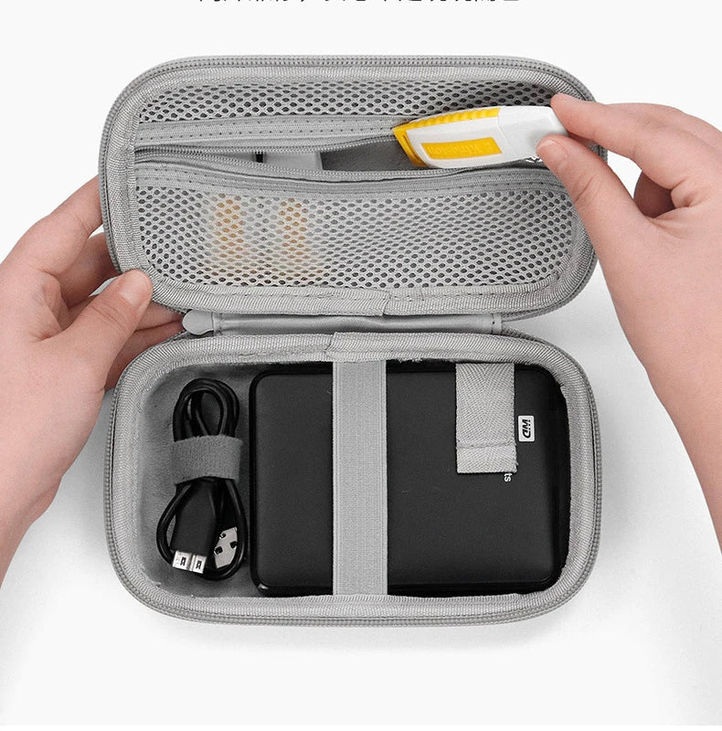 Portable Mini Hard Shell Digital Gadgets Storage Bag Artificial Leather Earphone Charger Case Data Cable U Disk Organizer