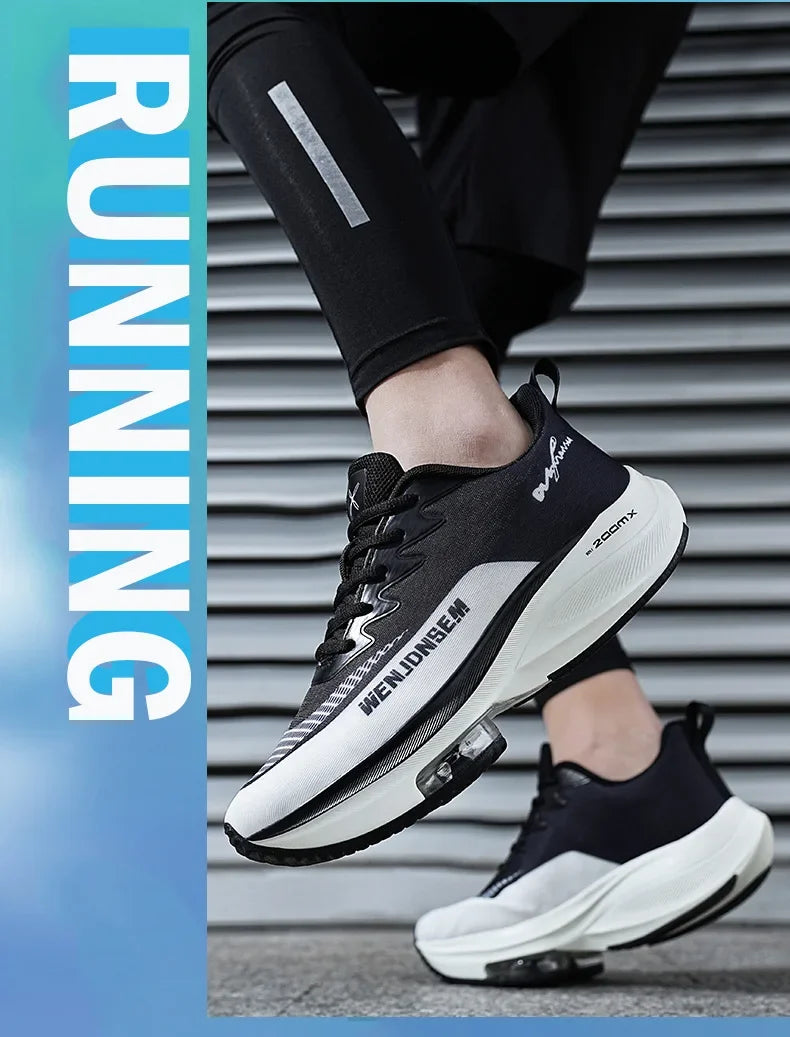 Men's Breathable Sports Shoes Summer Collection Mesh Fabric Double Air Cushion Running Shoes Korean Style The New