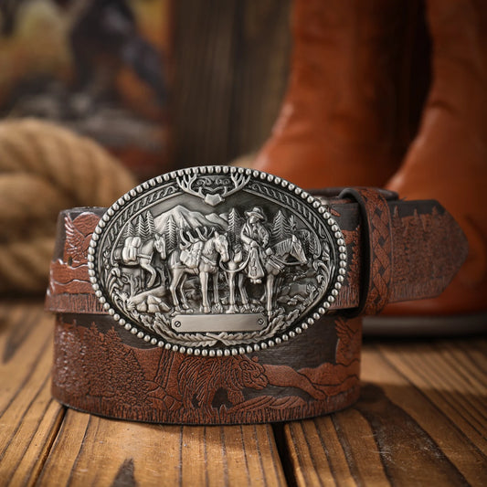 Vintage meets fashion! PU alloy buckle belt, suitable for both men and women, to create a personalized Western style