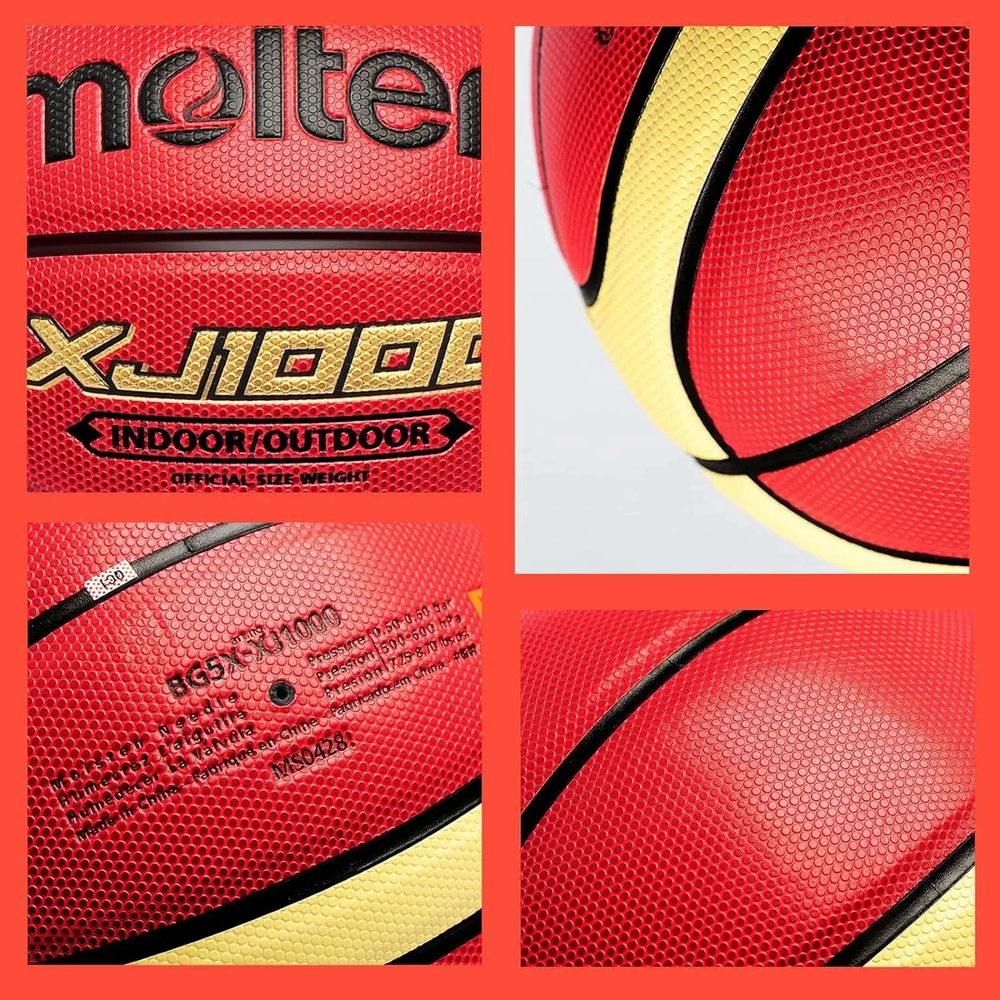 Molten Basketball PU Official Certification Competition Basketball Standard Ball Men's and Women's Training Ball SIZE 7 6 5