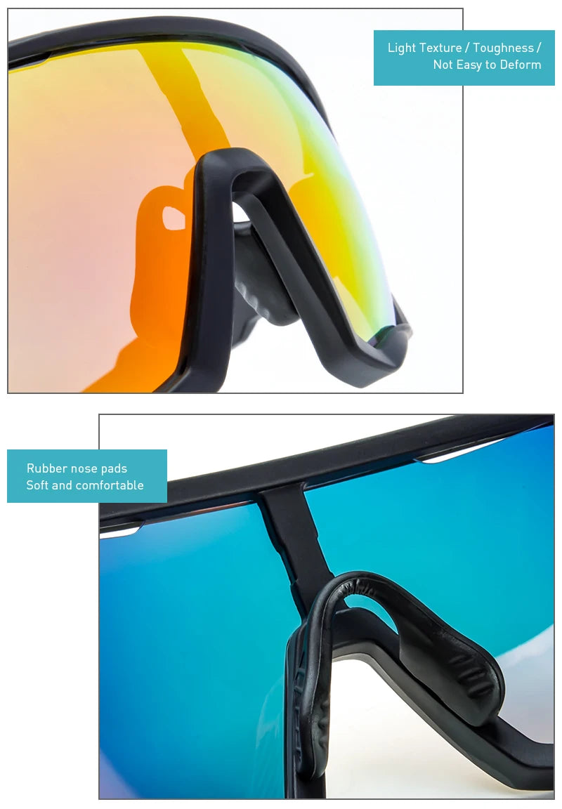 SCVCN Cycling Glasses Road Bike Eyewear Men Sports Eyewear Women Outdoor Goggles UV400 Bicycle Cycling Photochromic Sunglasses