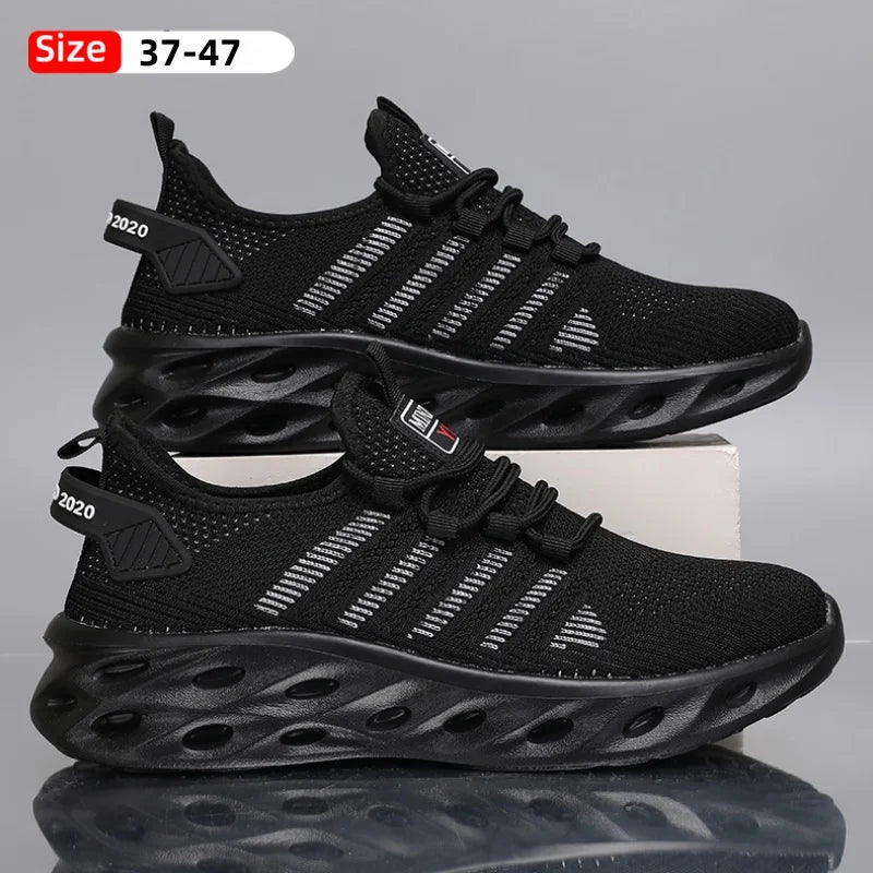 Men's casual shoes fashion sneakers breathable running shoes mesh lightweight outdoor walking training tennis shoes plus size