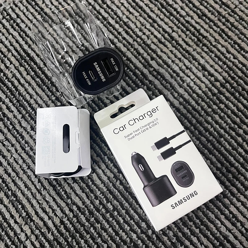 60W Samsung USB Type C Car Charger PD Super Charging Galaxy S25 S24 S23 S22 Ultra 45W 15W Charger Samsung Z Fold 5 4 Flip in Car