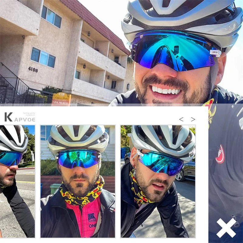 KAPVOE Men Outdoor climbing Driving Bicycle Cycling Glasses Sport Runing Sunglasses Women MTB Bike Goggles Road Riding Eyewear