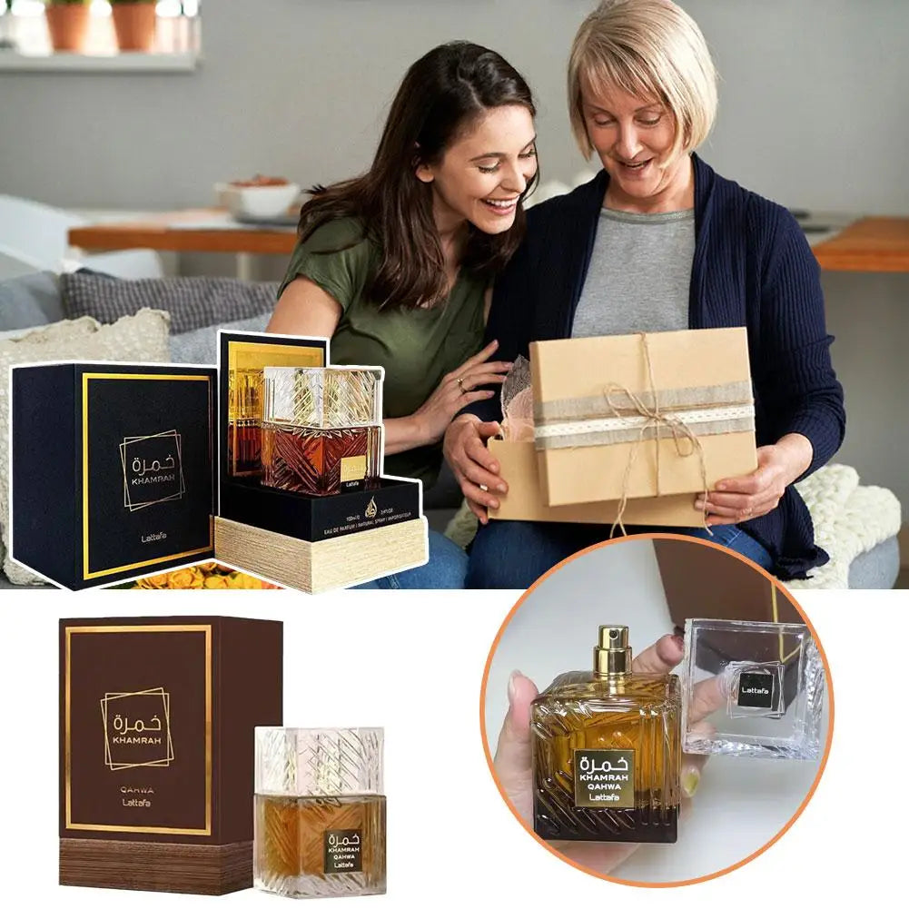 100ml Lattafa Khamrah Qahwa 3.4 Oz Eau De Toilette For Men And Women Perfume Middle East Arab Dubai Perfume
