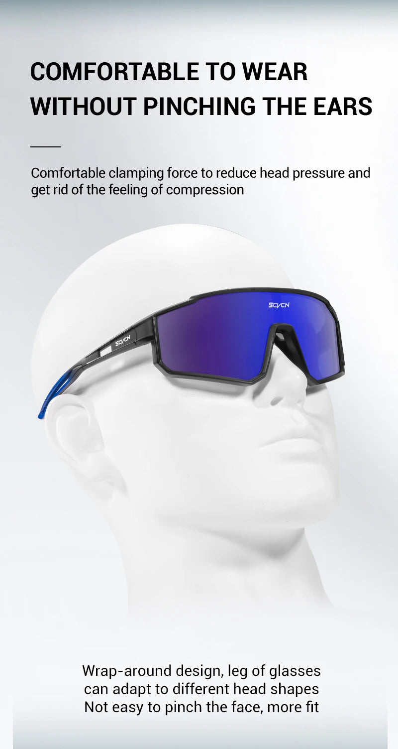 SCVCN Outdoor Cycling Sunglasses Men MTB Road Driving Bike Glasses Sports Mountain Climbing Women Bicycle Cycling UV400 Goggles