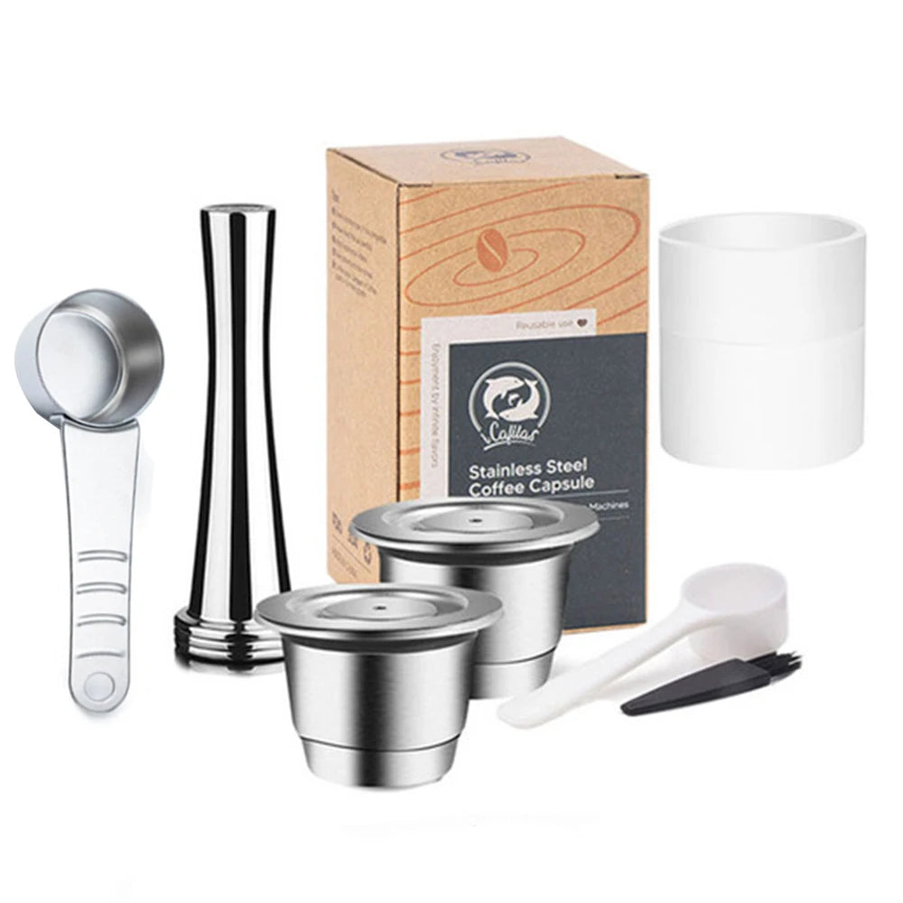 Coffee Capsule For Nespresso Reusable Stainless Steel Refillable Filters Espresso Pod Fit Inissia Pixie Essenza Mini CoffeeMaker