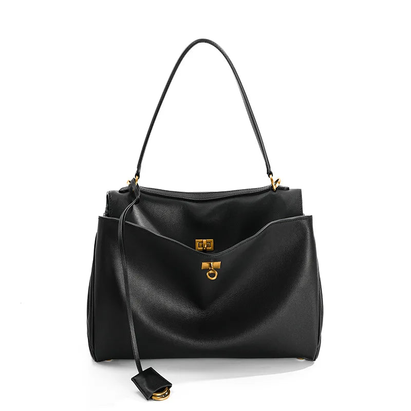 Rodeobag leather handbag, single shoulder crossbody bag, large capacity women's commuting high-end tote bag