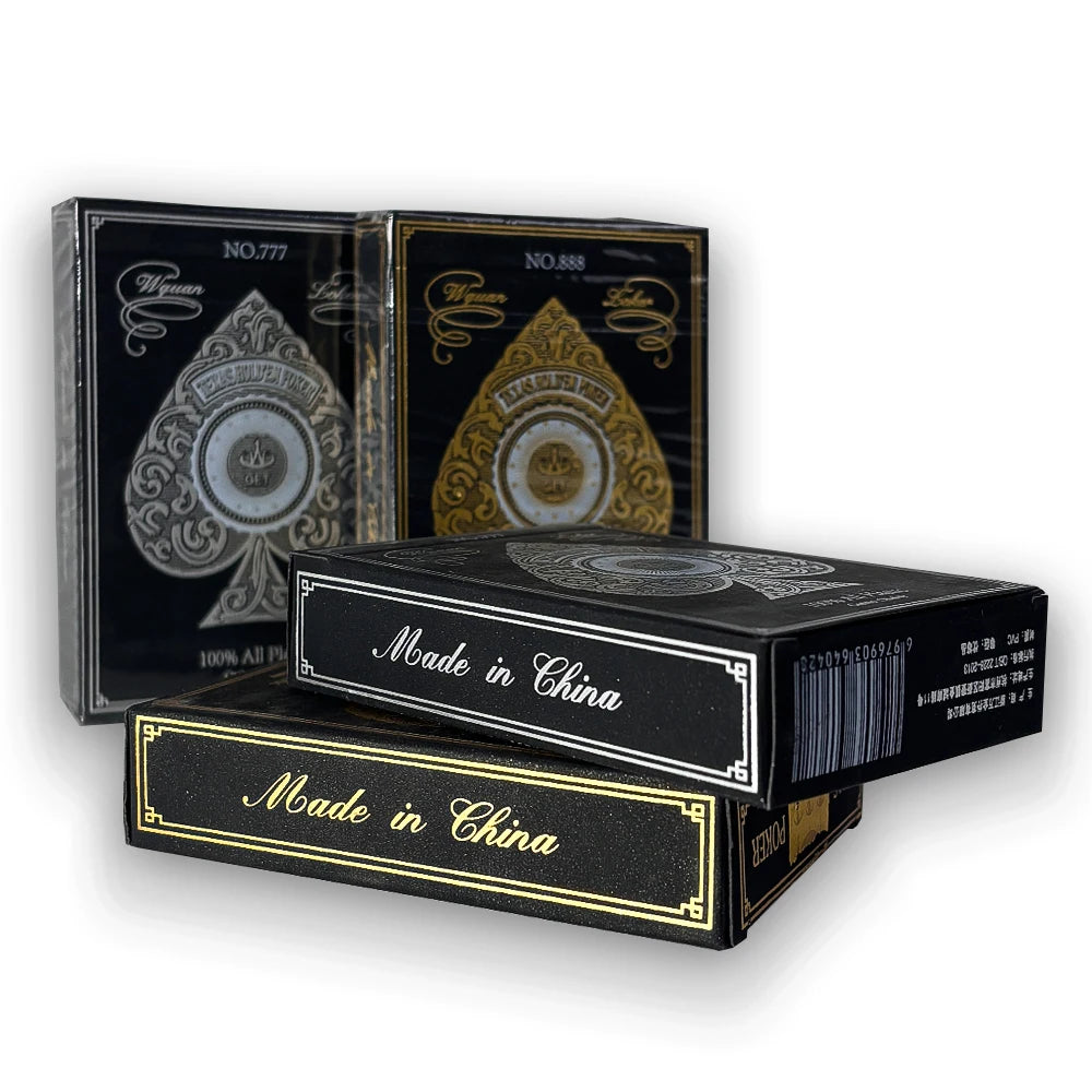 Premium Gold Edge Silver Edge Playing Cards PVC Plastic Waterproof Durable Poker Cards Large Character Deck of Cards for Parties