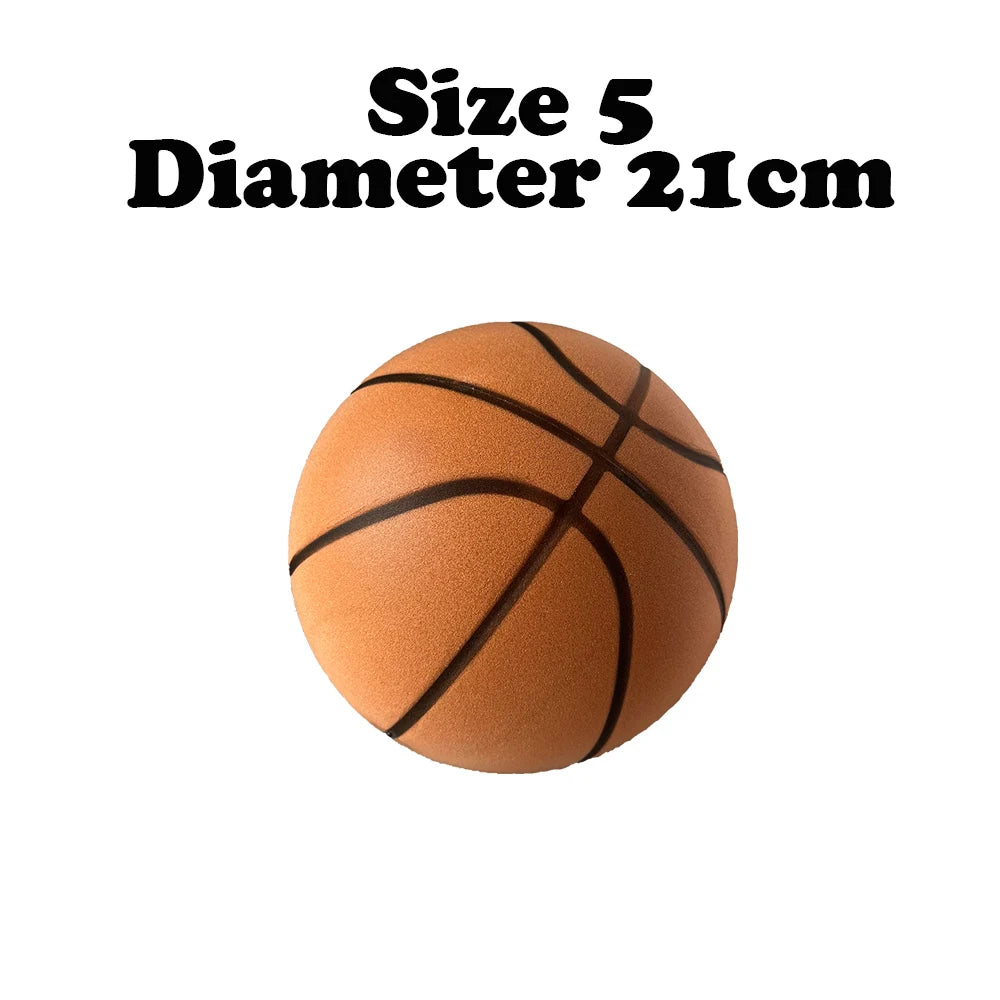 Silent Basketball Size 7#(29.5")6#/5# Dribbling Indoor Grooved Airless Foam Basketball Quiet Dribbling Training Silent Ball Hoop
