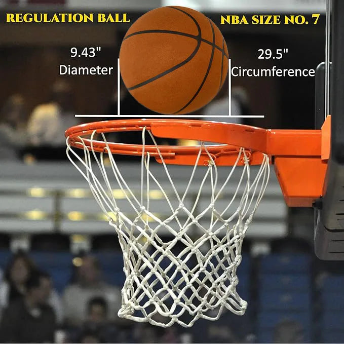 Grooved Silent Basketball w/ 90% Original Bounciness 29.5″ Quiet Bounce Indoor NBA Size No7 Airless PU Foam Basketball Xmas Gift