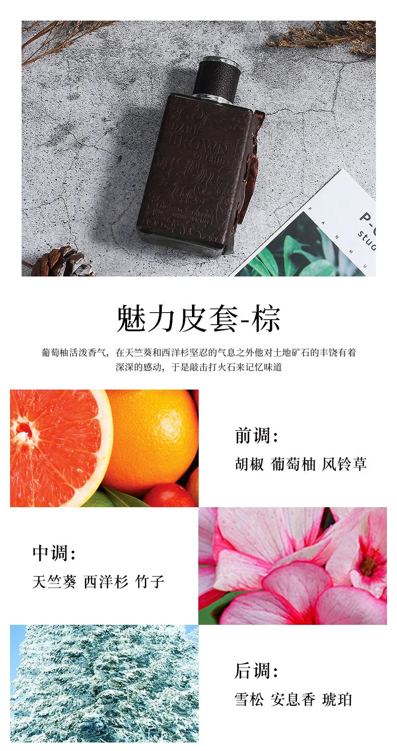 80ml DARK BROWN ORCHID EAU DE PARFUM Retro Gentleman Whiskey Pheromone Perfume Glamour Fragrance Body Spray for Men Women