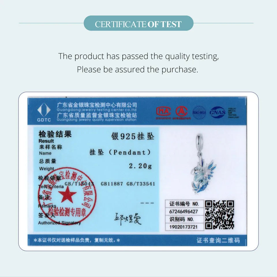 Bamoer  925 Sterling Silver Phoenix Pendant Dragon Charms Enamel Process Plated Platinuma Fit Women DIY Bracelet Fine Jewelry