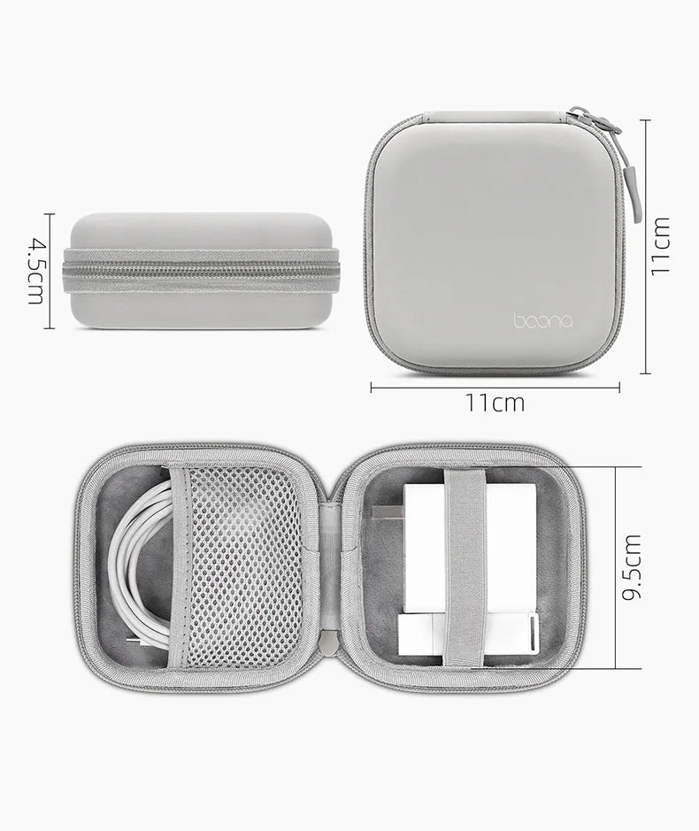 Portable Mini Hard Shell Digital Gadgets Storage Bag Artificial Leather Earphone Charger Case Data Cable U Disk Organizer