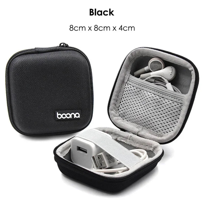 Portable Mini Hard Shell Digital Gadgets Storage Bag Artificial Leather Earphone Charger Case Data Cable U Disk Organizer