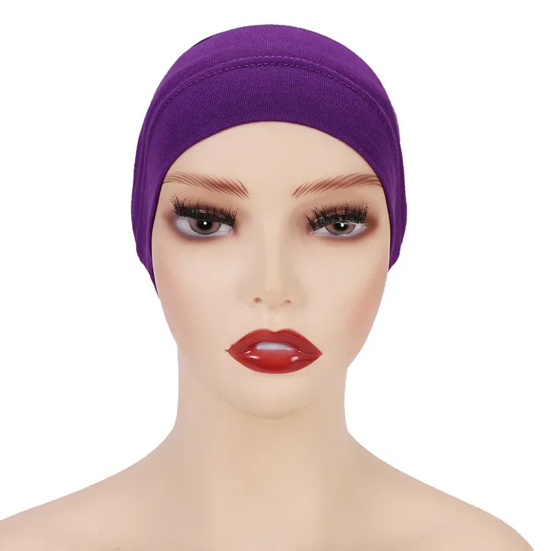 Cotton Muslim Underscarf Inner Tube Cap Islamic Eid Prayer Hijab Bottom Hat Headwear Arab  Women Wrap Headscarf Turban