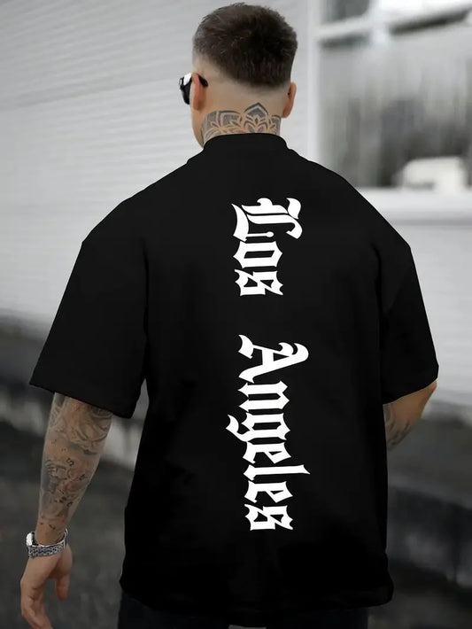 Men’s Summer 100% Cotton Casual T-Shirt Los Angeles Graphic Print | Loose Fit | Breathable Comfort