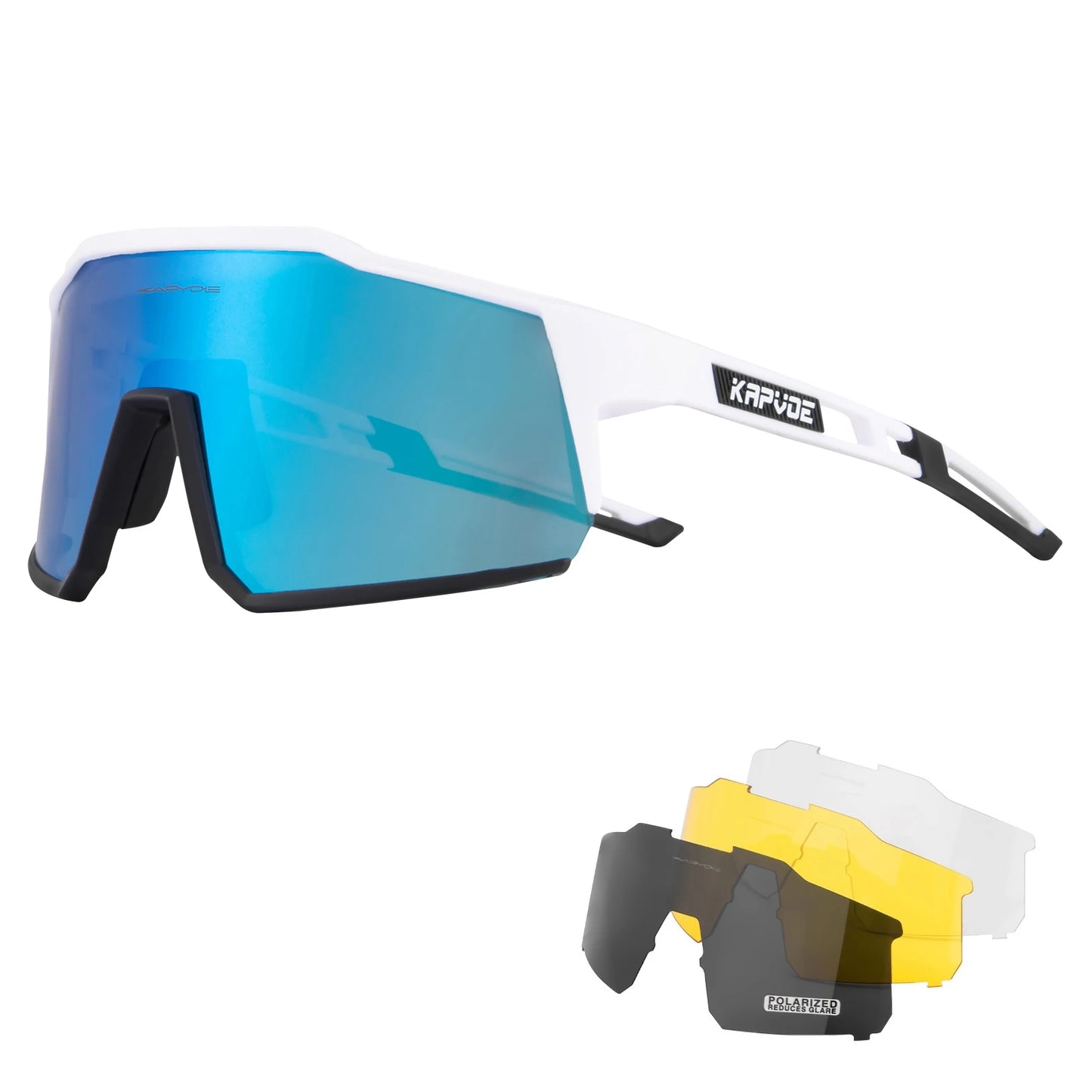 Kapvoe Cycling Glasses Road Cycling Goggles Outdoor UV400 Sunglasses Sports Protection MTB Road Mountain Bicycle Drive 4lens