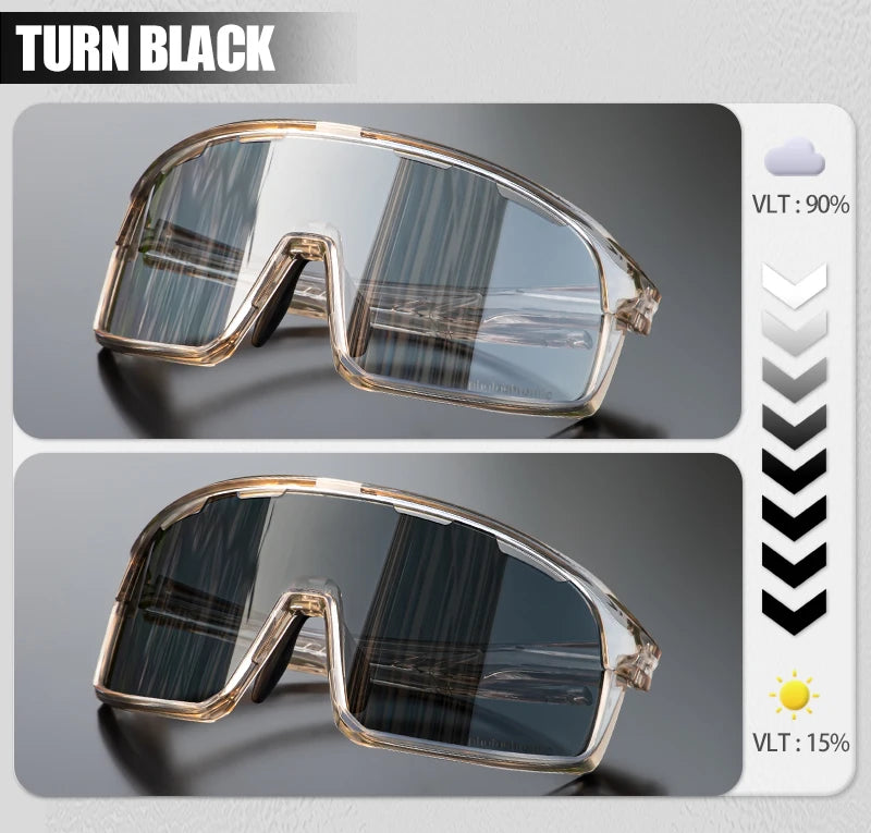 SCVCN New Photochromic Glasses Cycling Sunglasses Men Outdoor Sports Glasses Women Driving Bicycle Eyewear UV400 Hiking Goggles