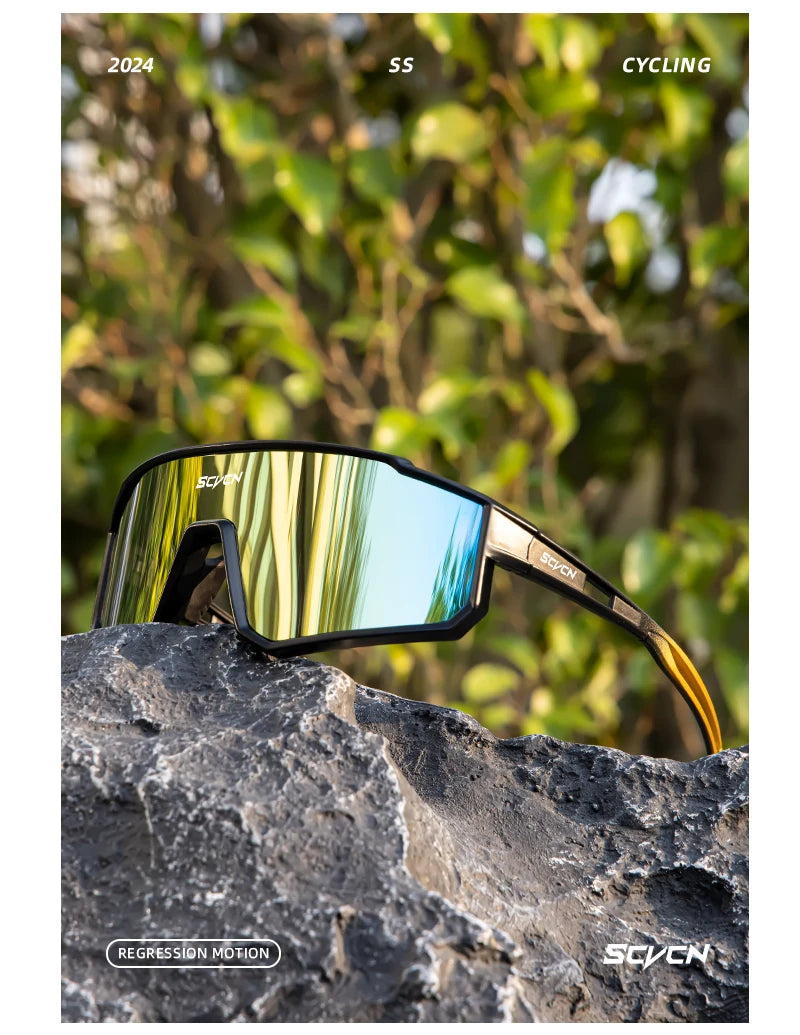 SCVCN Outdoor Cycling Sunglasses Men MTB Road Driving Bike Glasses Sports Mountain Climbing Women Bicycle Cycling UV400 Goggles