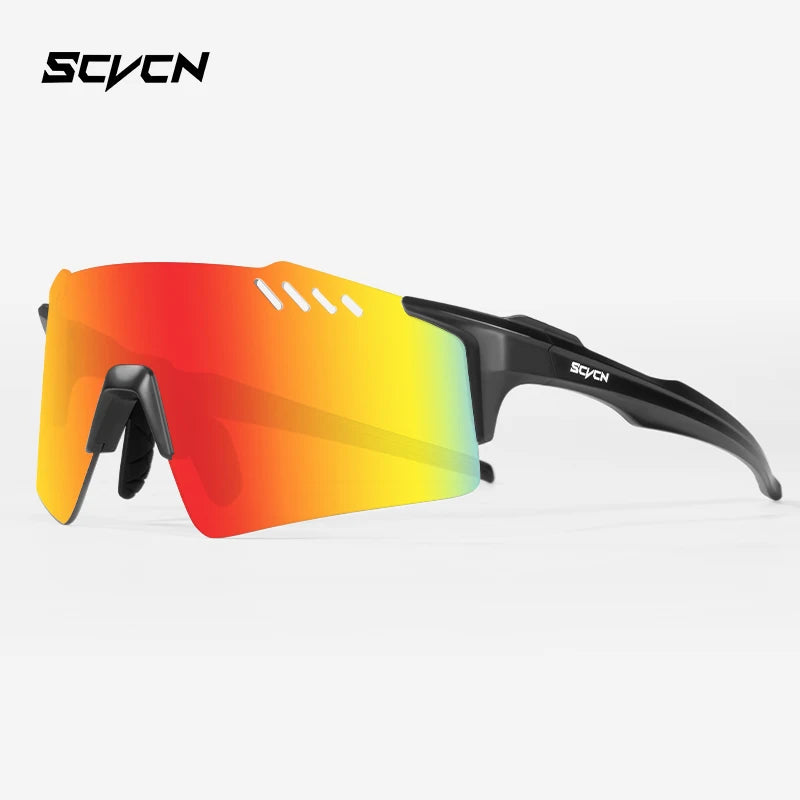 SCVCN Fashion Rimless Cycling Glasss Outdoor Sports Running Drving Sunglasses for Men Fishing Goggles Mtb Bicycle Eyewear 1 Lens