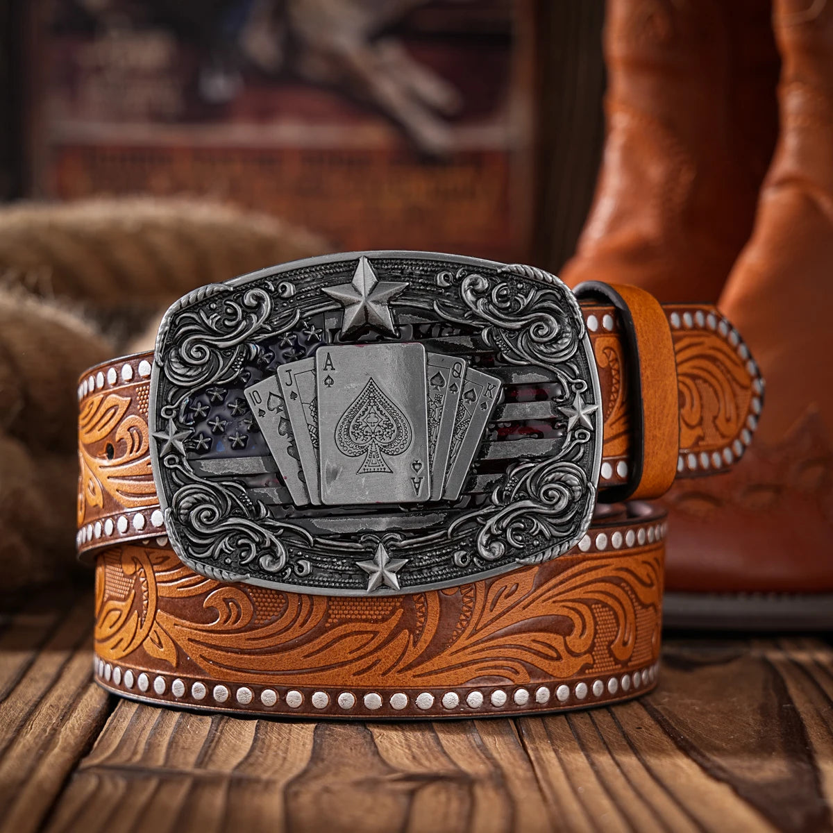 A Western-style PU material belt for both men and women, a casual, retro and classic personalized belt