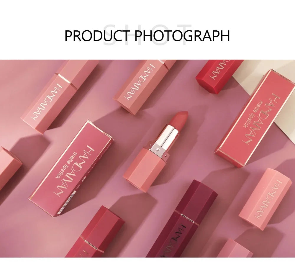 Nude Matte Lipstick Waterproof Long Lasting Non-stick Cup Lip Stick Not Fading Sexy Red Pink Velvet Lipsticks Makeup Cosmetics