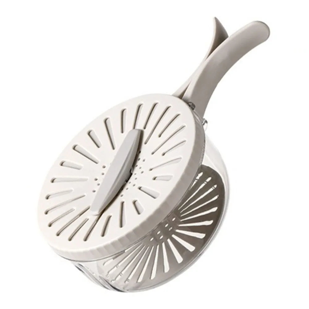Folding Handle Rice Washing Drain Basket 2 In 1 with Lid Fruit Vegetable Washing Bowl Plastic Multi-function