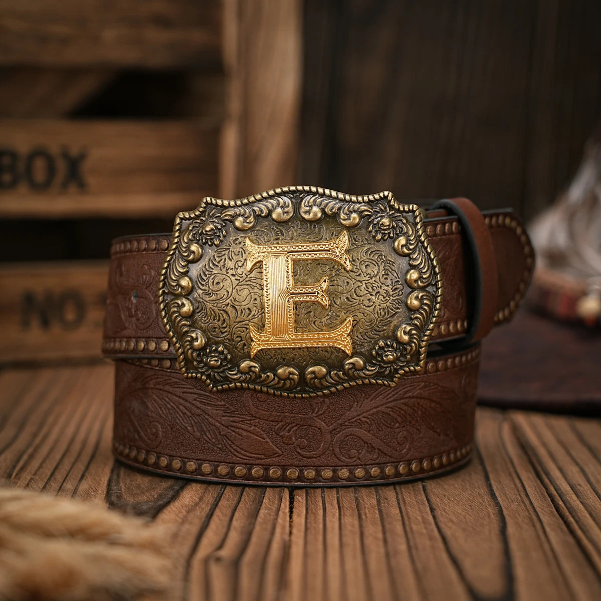 Vintage style PU Leather Western Denim Belt Classic Letter buckle - 3.8 cm wide, durable and stylish for men and women - perfect