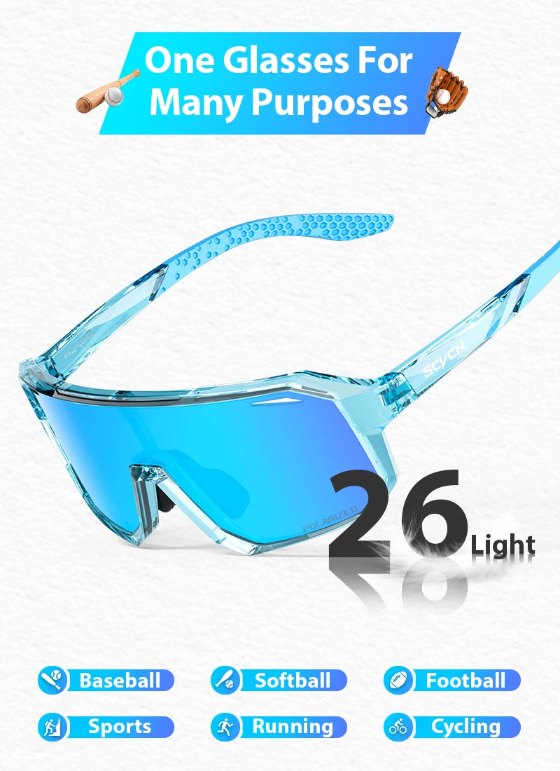 SCVCN Outdoor Boys Bike Cycling Polarized Child Sunglasses Teenagers Bicycle Cycling Glasses Kids Sports UV400 Girls Goggles