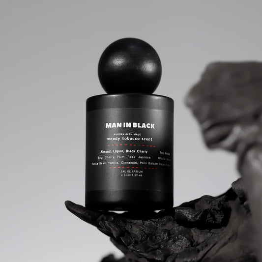 Perfume Black Noir Tobacco Cologne for Men Woody Leather Fragrance with Tonka Bean Rum 50ML Eau de Parfum Spicy Amber Scent