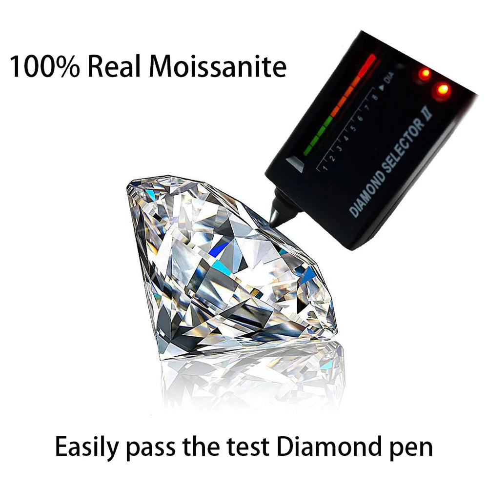 925 Sterling Silver 3.6 Carat Moissanite Ring – 18K White Gold Color Finish