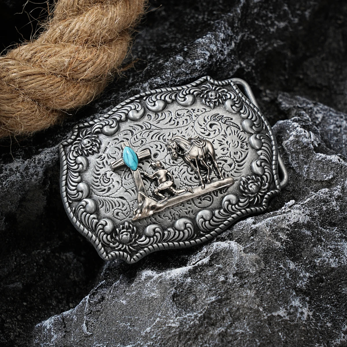 Western style plate buckle belt metal buckle one belt buckle