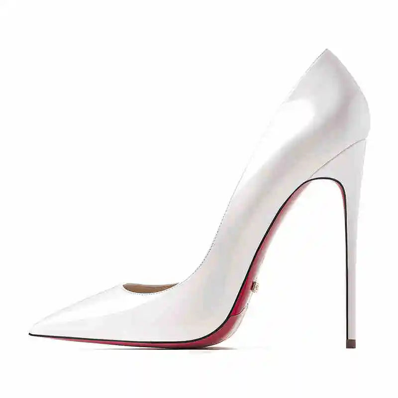 12cm (3) Women’s Patent Leather Pointed-Toe High Heels – 12cm Thin Heel