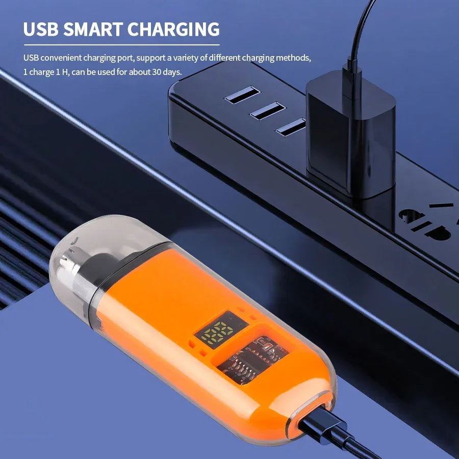 2-in-1 Electric Portable Ear & Nose Hair Trimmer Clipper – Professional Painless Grooming Tool for Men