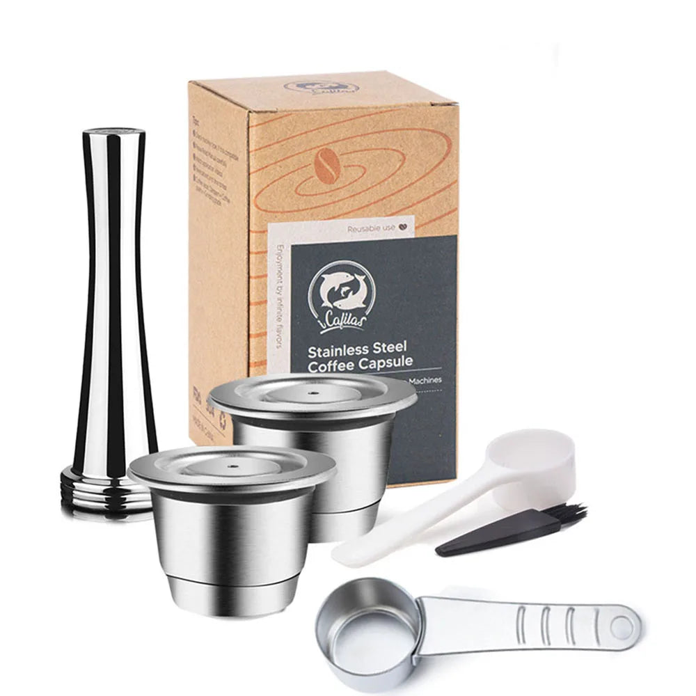 Coffee Capsule For Nespresso Reusable Stainless Steel Refillable Filters Espresso Pod Fit Inissia Pixie Essenza Mini CoffeeMaker
