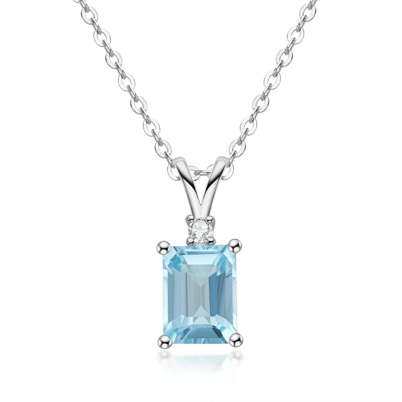 Lnngy Certified 925 Sterling Silver Chain Necklace Irregular Colorful Gemstone Pendant Necklaces for Women Collar Mujer