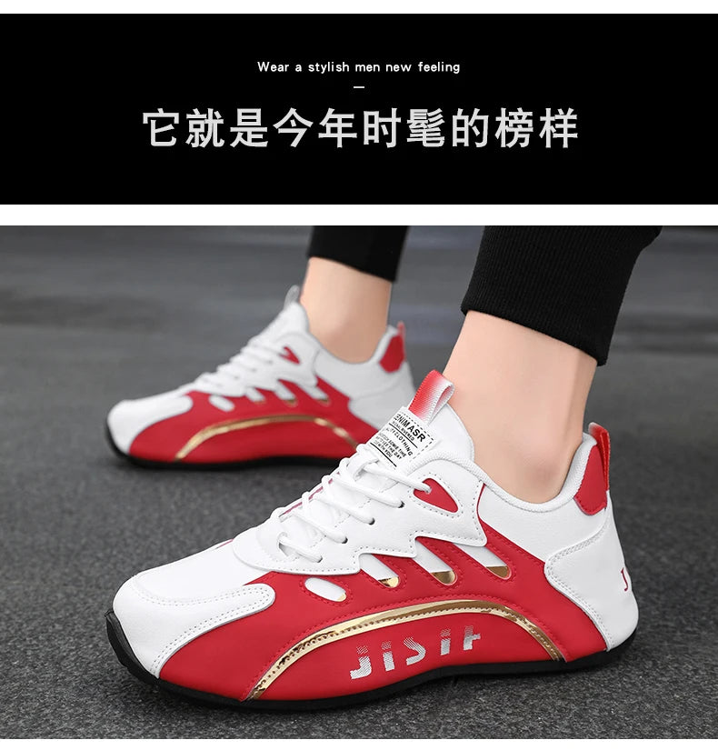 Luxury Men's Sneakers High Quality Leather Casual Shoes for Men Fashion All-match Sport Shoes Platform Comfor Men Running Shoes