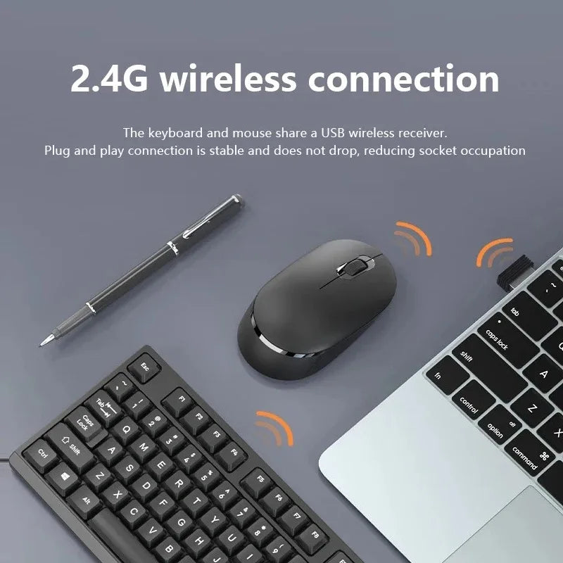 2.4G Wireless Keyboard Mouse Set 104 Keys Standard Keyboard Gaming Keyboard Mouse Kit Keyboard For Laptop Tablet PC Accessories
