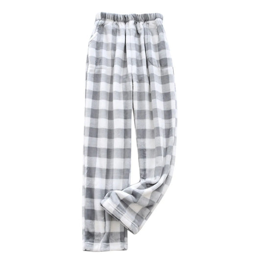 Women Loose Pajama Pants Plush Sleep Pants Soft Elastic Waist Pajama Bottoms Plaid New Classics Pants With 2 Pockets S-3XL