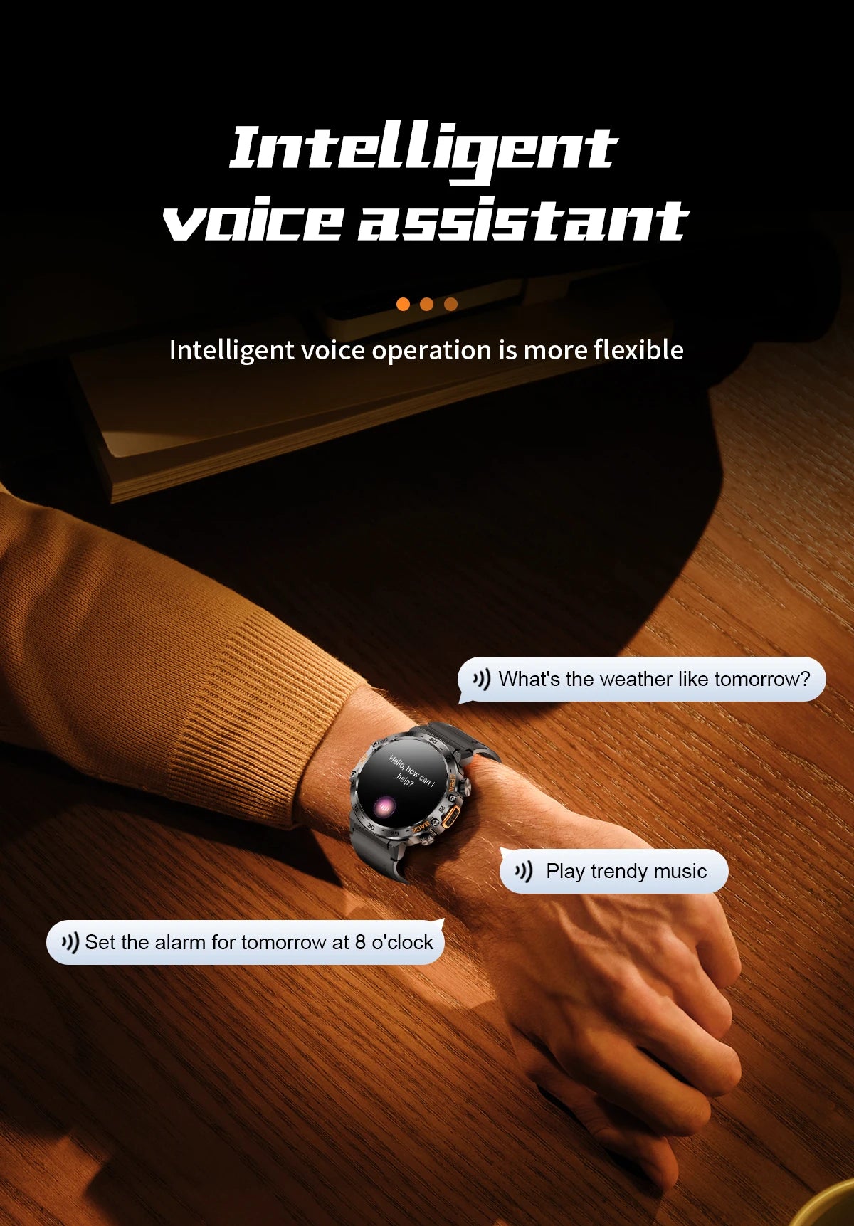 LIGE LED Flashlight Smart Watch Military Watches SOS Bluetooth Call Waterproof Health Monitor Sport Smartwatch For Android ios