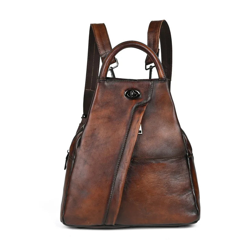 MOTAORA New Vintage Cowhide Women's Backpack Genuine Leather Travel Handbag Casual Large Capacity Solid Schoolbag Shoulder Bags