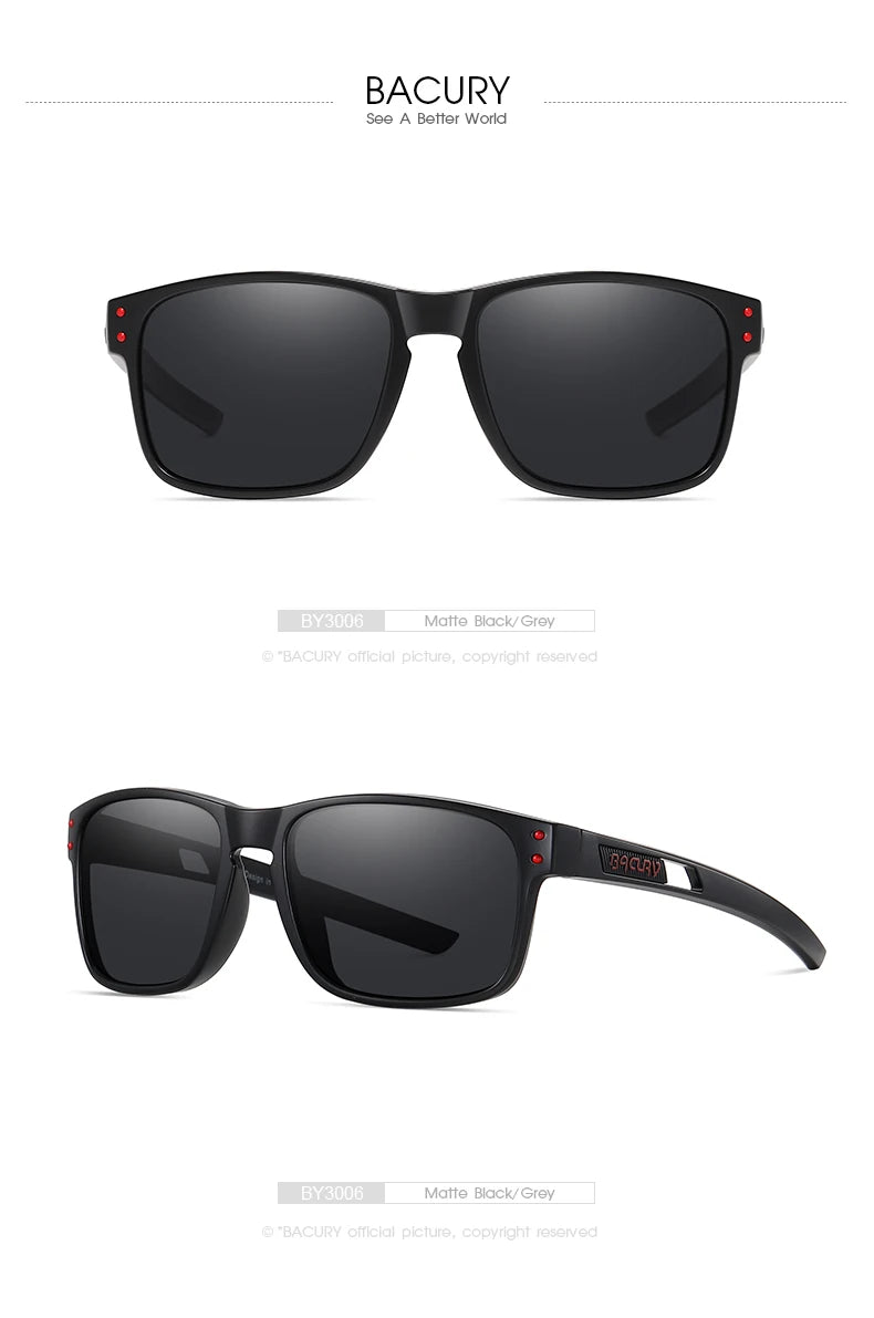 BACURY Fashion Sports Sunglasses for Men High Quality TR-90 Ultra Light Comfortable Frame for Women Outdoor Activity Sunglasses