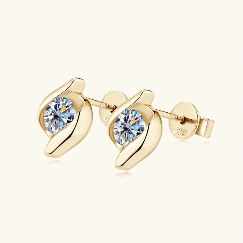Sterling Silver 925 Real Moissanite Jewelry Set for Women 2.0ctw D Color Lab Diamond Stud Earrings Pendant Necklace Sets Gift