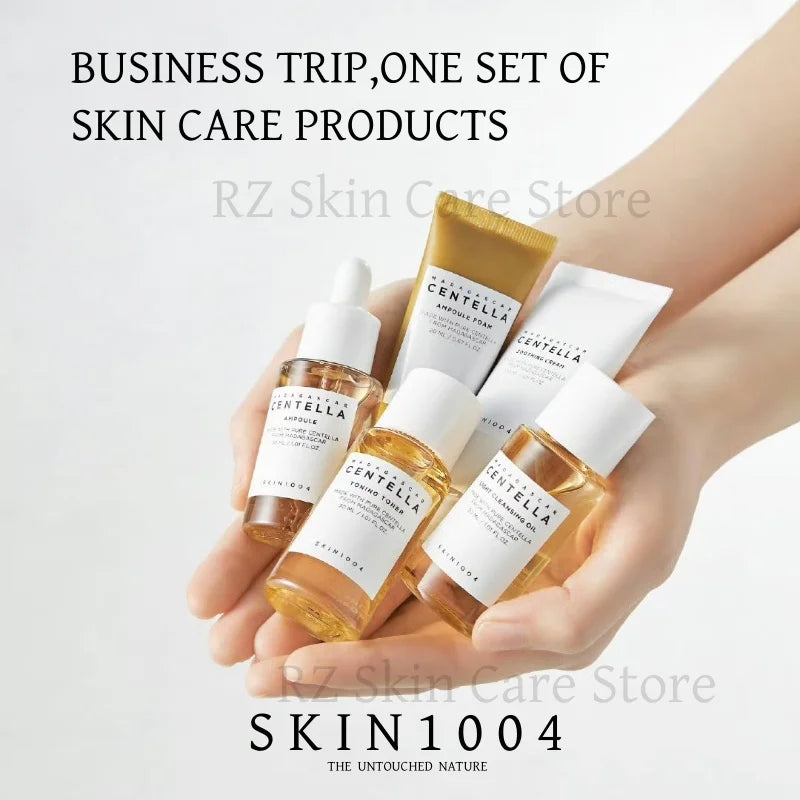Original Centella Skin1004 Madagascar Centella Skincare Travel Kit Serum Facial Whitening Cream Toner Cleansing Oil Cleanser Set